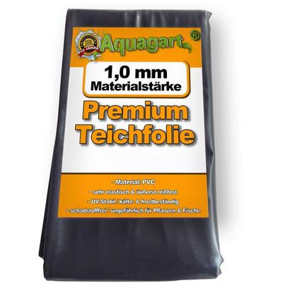 Aquagart - Teichfolie pvc 3m x 4m 1,0mm schwarz Folie für den Gartenteich