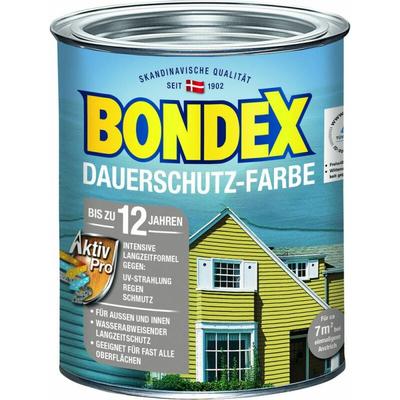 Bondex Dauerschutz-Holzfarbe 750 ml, schneeweiß Holzschutzfarbe Holzschutz