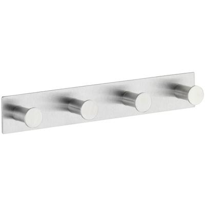 Hakenleiste Celano Quadro Edelstahl, mit 4 Haken, rostfrei, Silber glänzend, Edelstahl rostfrei Image