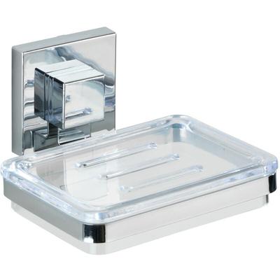 Vacuum-Loc® Seifenablage Quadro Edelstahl, Befestigen ohne bohren, Silber glänzend, Edelstahl