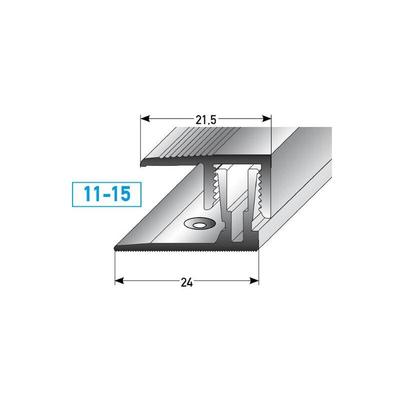 Klick-Abschlussprofil / Abschlussleiste Laminat 'Alberni' Höhe 11 - 15 mm, 21,5 mm breit, 2-teilig,