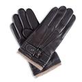 YISEVEN Men's Winter Lambskin Leather Gloves Cashmere Lined TouchscreenThree Points and Buckle Belt Slim Hand Warm Heated Dress Driving Motorcycle Xmas Gifts, Brown 9.5"/L