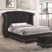 Everly Quinn Stoddard Tufted Platform Bed Upholstered/Faux leather in Black | 62.75 H x 82 W x 89 D in | Wayfair 10E44A21C5CA4F739CA9CCE0E5B53FC4