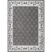 Black 21 x 0.3 in Area Rug - Charlton Home® Modena Floral Gray/Ivory Area Rug Polypropylene | 21 W x 0.3 D in | Wayfair