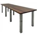12' x 3' Standing Height Solid Wood Conference Table w/ Industrial Steel Legs