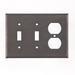 Irvin's Tinware 3-Gang Toggle Light Switch/Duplex Outlet Combination Wall Plate in Black | 4.5 H x 6.5 W x 0.1 D in | Wayfair SWTC TNBT 379DSOBT