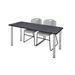 Symple Stuff Kee Training Table Top & 2 Zeng Chairs Wood/Steel in Gray | 29 H x 72 W x 24 D in | Wayfair 2F5A6DF2B0964E29852A13816421E3EC