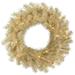 Vickerman 331019 - 24" White / Gold Tinsel Wreath 50WW LED (A148125LED) Gold Colored Christmas Wreath