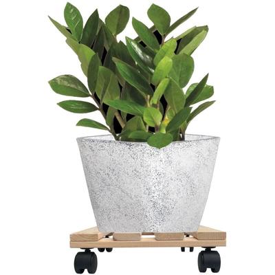 1x Rolluntersetzer eckig Pflanzenroller 30x30 cm - max. 120 kg Traglast - aus Buchenholz - Stabil & Image
