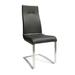 Orren Ellis Mcclain Tufted Polyurethane Upholstered Side Chair Upholstered in Gray/Black | 42 H x 17 W x 20 D in | Wayfair