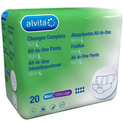 Alvita All-in-One Inkontinenzhose maxi xl Nacht 20 St Einweghosen