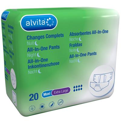 Alvita All-in-One Inkontinenzhose maxi xl Nacht 20 St Einweghosen Image