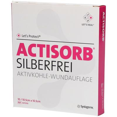 Actisorb Silberfrei 10,5x10,5 cm Aktivkohle 10 St Kompressen Image
