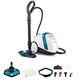 Polti Vaporetto Smart 100_B, Steam Cleaner, unlimited autonomy, high pressure boiler 4 Bar, kills and eliminates 99.99% * of viruses, germs and bacteria, 9 accessories, White/Sky Blue