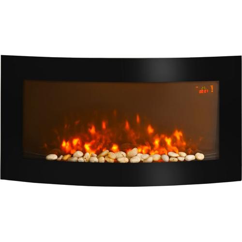 Elektrokamin Kamin Kaminofen Elektrischer Wandkamin (Modell7/89,2 x 13,5 x 48cm) – Schwarz – Homcom