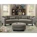 Gray Sectional - Latitude Run® Moe 129.5" Wide Leather Match Symmetrical Corner Sectional Chenille | 32.75 H x 129.5 W x 37.3 D in | Wayfair