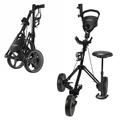 Caddymatic Golf X-TREME 3 Wheel Push/Pull Golf Trolley with Seat Black