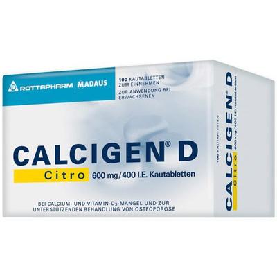 Calcigen D Citro 600 mg/400 I.e. Kautabletten 100 St Image