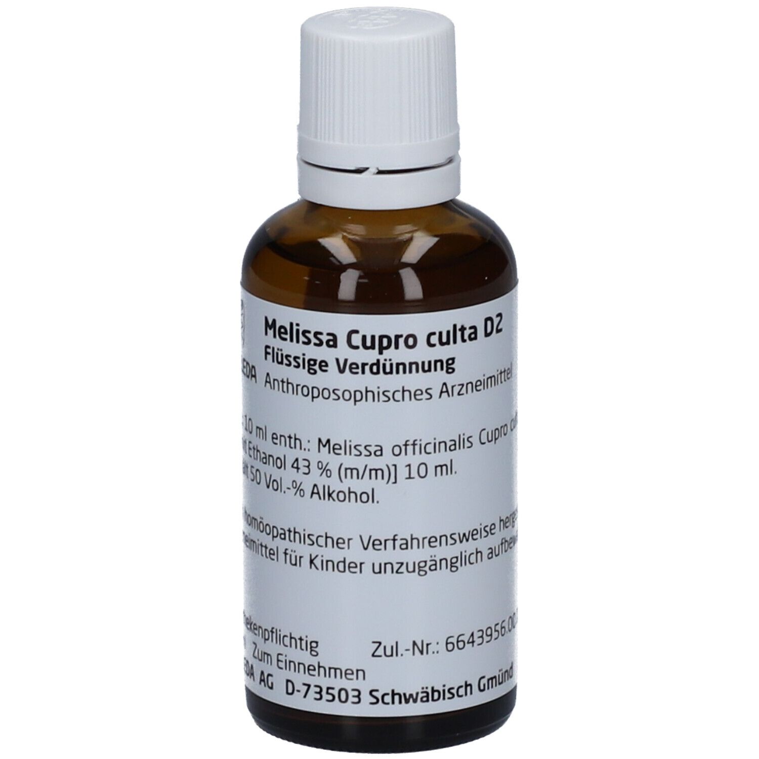 Melissa Cupro culta D 2 Dilution 50 ml Image