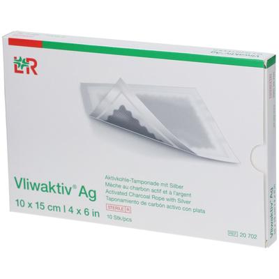 Vliwaktiv AG Aktivkohle Tampon.m.Silber 10x15 cm 10 St Tamponaden Image