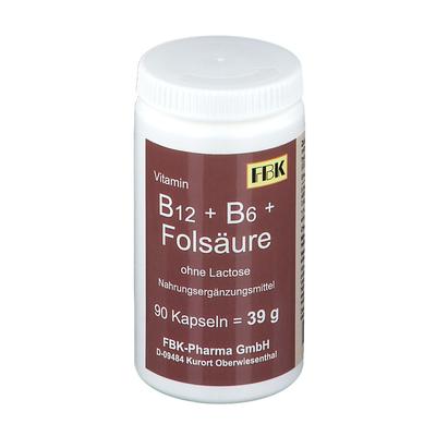 B12+B6+Folsäure ohne Lactose Kapseln 90 St Image