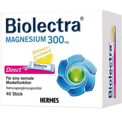 Biolectra Magnesium 300 mg Direct Zitrone Sticks 40 St Pellets