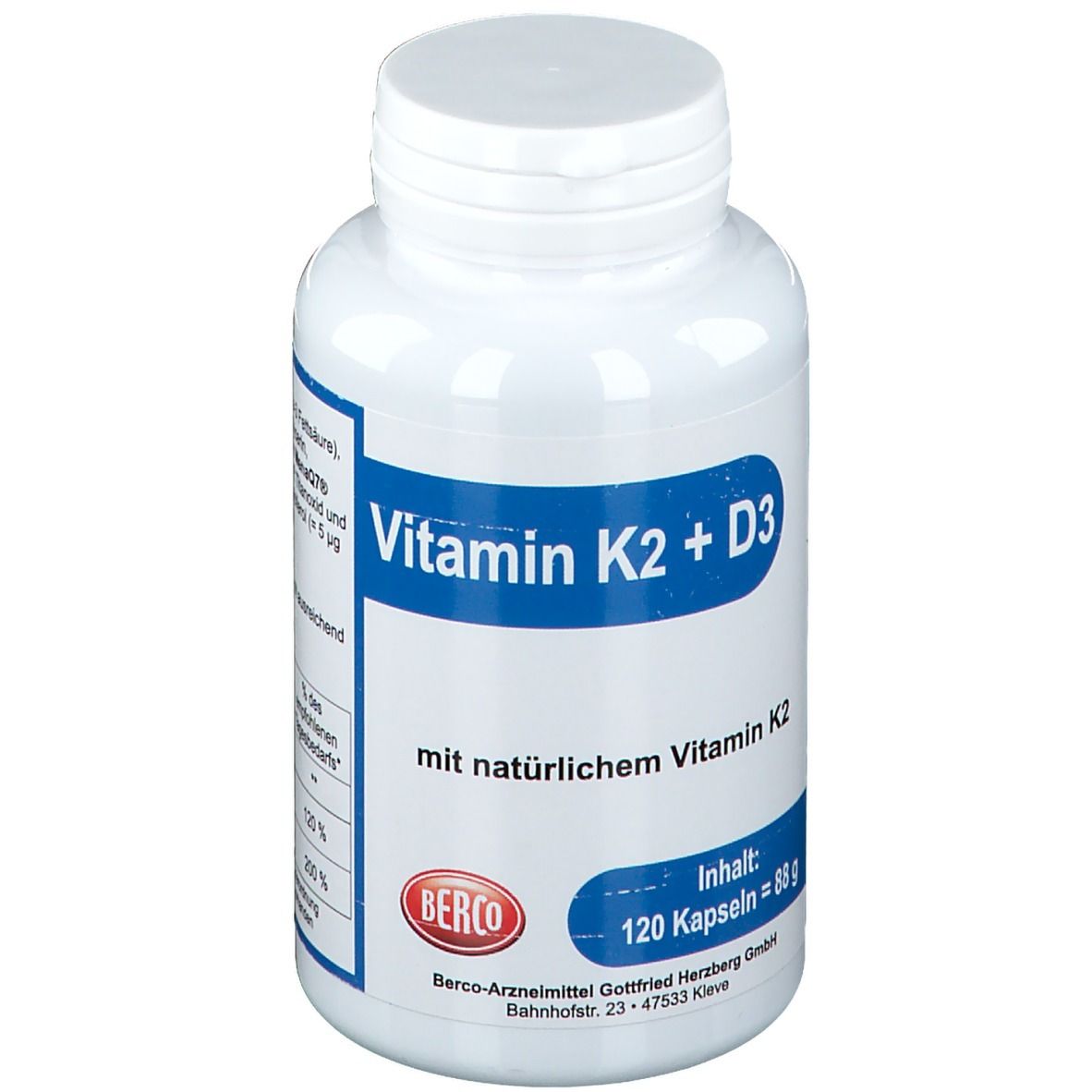 Vitamin K2+D3 Berco Kapseln 120 St Image