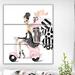 East Urban Home 'Girl w/ Balloons & Gift boxes' Graphic Art Print Multi-Piece Image on Wrapped Canvas in Black/Pink | 36 H x 28 W x 1 D in | Wayfair