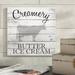 Gracie Oaks Creamery Cow Butter Ice Cream Gray & White Planked Look by Kimberly Allen - Graphic Art Prin Canvas in Black/Gray | Wayfair