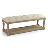 Ophelia & Co. Nueva Tufted Storage Bench in Brown/Gray | 19 H x 53 W x 16 D in | Wayfair E7EE705A3DD3484E859588501943C8FD