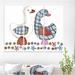 East Urban Home 'Goose. cartoon farm animal. cute pet Watercolor Illustration.' Watercolor Painting Print Multi-Piece Image on Wrapped Canvas Canvas | Wayfair