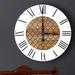 Gracie Oaks Oversized Troxel Wall Clock Solid Wood in Brown/White | 24 H x 24 W x 1.5 D in | Wayfair A2F23BC402794C69A6FF8B96F1739917