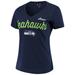 Women's G-III 4Her by Carl Banks Navy Seattle Seahawks Post Season V-Neck T-Shirt