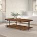 Birch Lane™ Ashley Coffee Table Wood/Metal in Brown/Gray | 19 H x 56 W x 28 D in | Wayfair 67EEEF9C1B174A11906F5EA165D8A1AD