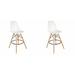 George Oliver Yoshida Eiffel Leg 26" Bar Stool Wood/Plastic/Acrylic in White | 42 H x 20.5 W x 20.5 D in | Wayfair 799EF8E5F369429187B473E0E52AA835