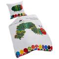 Herding THE VERY HUNGRY CATERPILLAR Bedding Set, Reversible Motif, Duvet Cover 135 x 200 cm, Pillow Case 80 x 80 cm, Cotton/Linen