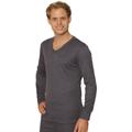 Octave 6 Pack Mens Thermal Underwear Long Sleeve 'V'-Neck T-Shirt/Vest/Top [Charcoal, Large]