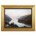 Charlton Home® 'View From West' Picture Frame Graphic Art Print Wood/Fabric in Blue/Brown | 9.5 H x 18.5 W x 1.6 D in | Wayfair