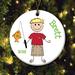 The Holiday Aisle® Personalized Little Fisherman Holiday Shaped Ornament Ceramic/Porcelain in White | 3 H x 3 W x 0.25 D in | Wayfair