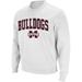 Men's Colosseum White Mississippi State Bulldogs Arch & Logo Crew Neck Sweatshirt