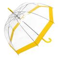 Susino Parapluie Droit ouverture automatique - Transparent Avec Bordure Jaune Regenschirm, 88 cm, 85 liters, Gelb (Jaune)