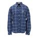 Women's Navy Midshipmen Brewer Flannel Button-Down Long Sleeve Shirt