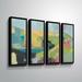 Ebern Designs Headlands - 4 Piece Multi-Piece Image Print Set on Canvas Metal in Black/Green | 24 H x 32 W x 2 D in | Wayfair