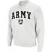 Men's Colosseum White Army Black Knights Arch & Logo Crew Neck Sweatshirt