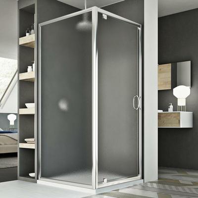 Schwenk-Duschkabine Strukturglas h 185 mod. Sintesi Duo 1 Tür 70x70 Öff. 70 cm Image