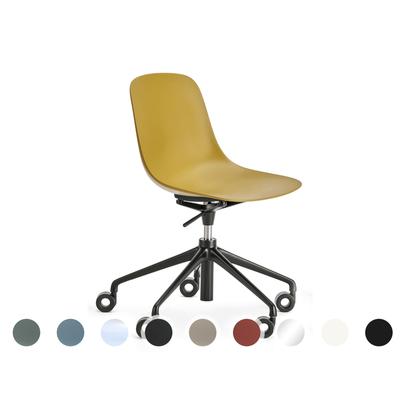infiniti »PURE LOOP MONO« 5 Star Updown Designer-Stuhl AL30 Weiss matt / IS503 Taubenblau Image