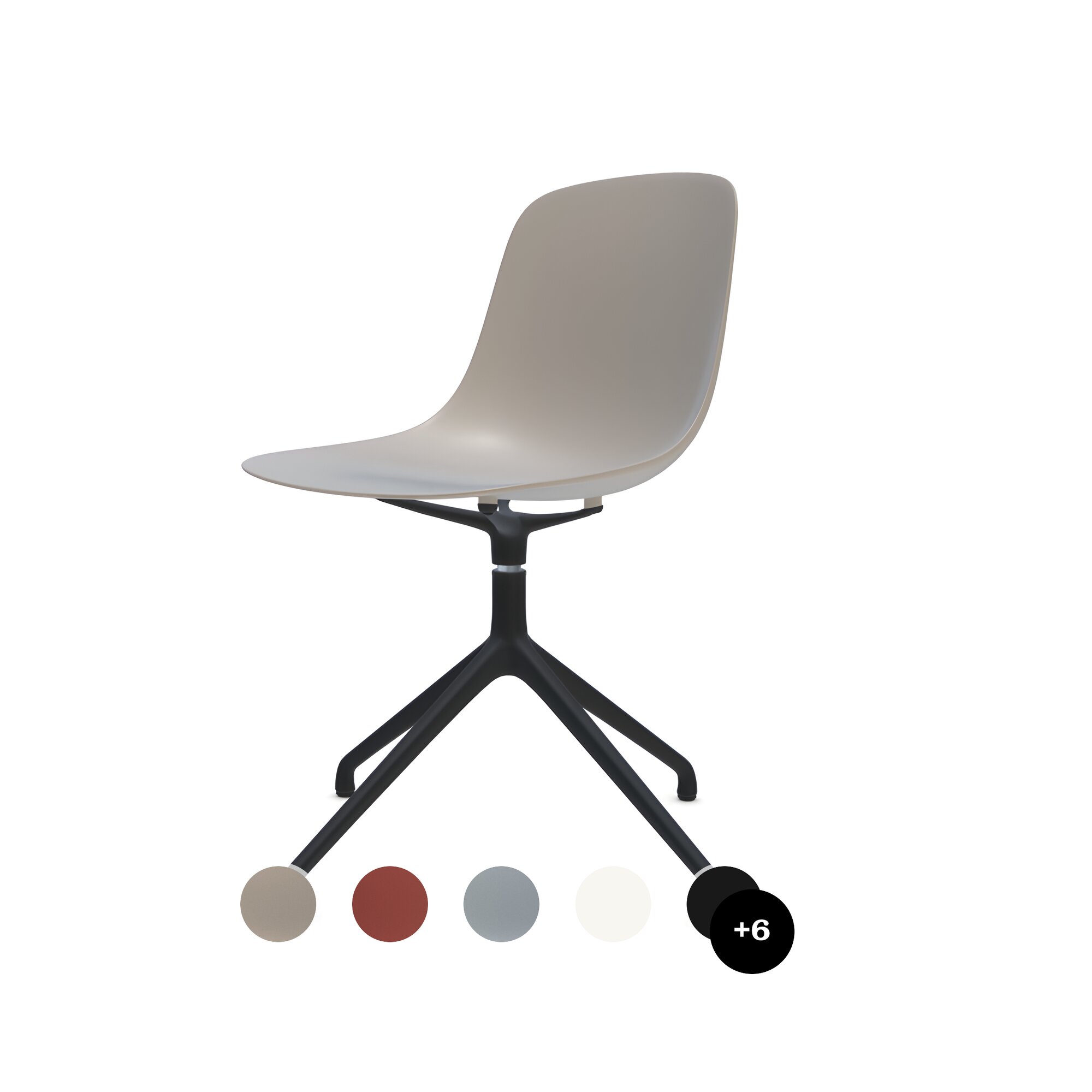 infiniti »PURE LOOP MONO« 4 Star Designer-Stuhl 30 Weiss matt / IS503 Taubenblau