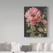 Winston Porter 'Harmonious Rose Black' Acrylic Painting Print on Wrapped Canvas in Black/Green/Pink | 19 H x 14 W x 2 D in | Wayfair