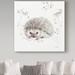 Millwood Pines 'Woodland Walk XII Hedgehog' Acrylic Painting Print on Wrapped Canvas in Black | 35 H x 35 W x 2 D in | Wayfair