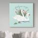 East Urban Home Swan Lake II Mint by Janelle Penner - Wrapped Canvas Graphic Art Print Canvas in Blue/White | 14 H x 14 W x 2 D in | Wayfair